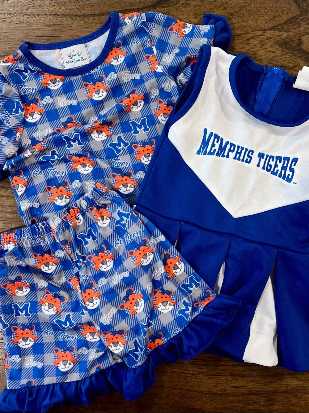 Memphis Tigers Blue & White Girls Cheer Suit & Pajama Set